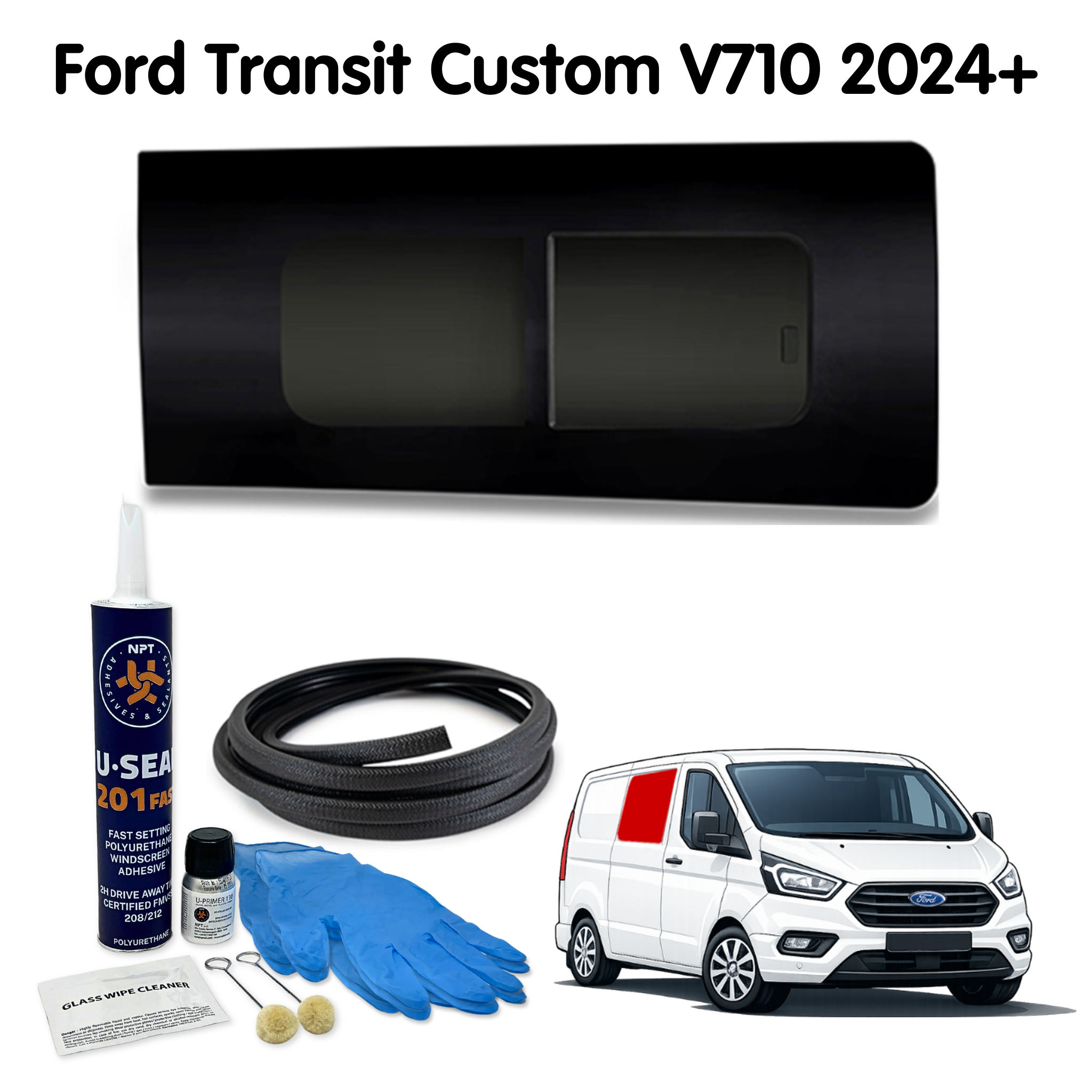 Right Opening Window + Fitting Kit for Ford Transit Custom 2nd Gen V710 (2024-present)