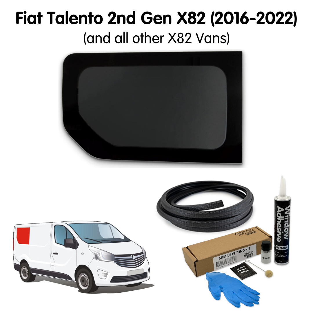 Right Rear Quarter Window + Fitting Kit for Fiat Talento 2nd Gen X82 (2016-2022) & Other X82 Vans