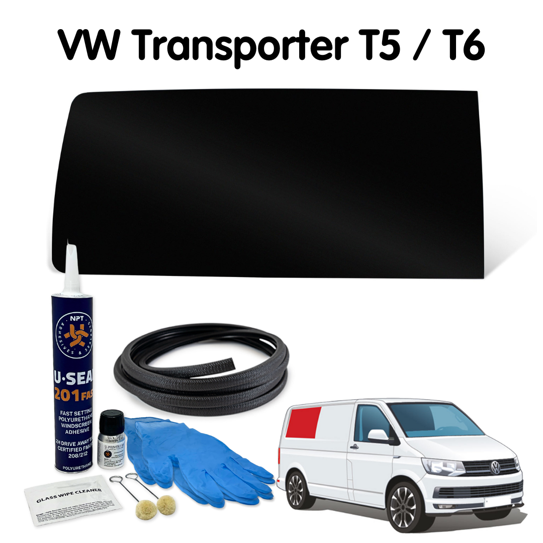 Right Rear Quarter FAKE Window + Fitting Kit for VW Transporter T5 to T6.1 (2003-2024)
