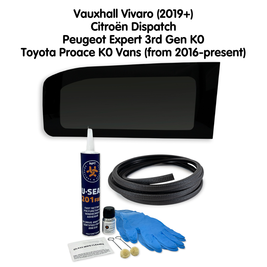 Right Rear Quarter Window + Fitting Kit for Peugeot Expert 3rd Gen K0 Series (2016 - present)
