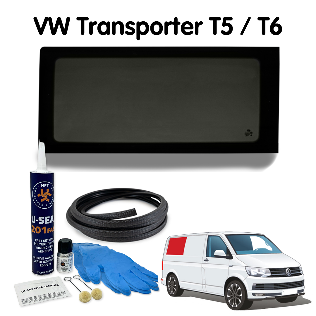 Right Rear Quarter Window + Fitting Kit for VW Transporter T5 to T6.1 (2003-2024)