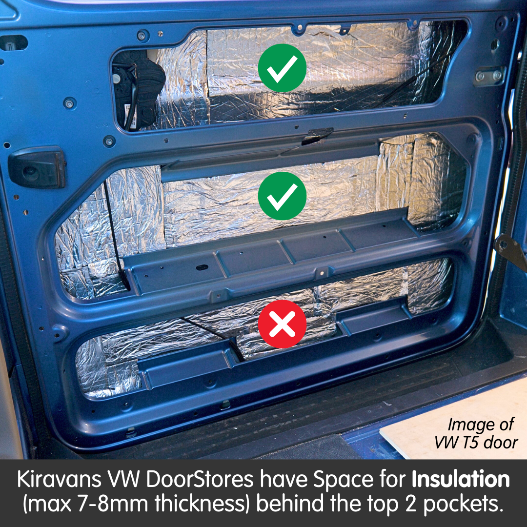 VW T4 Sliding Door Storage Pocket (Black) | Kiravans DoorStore
