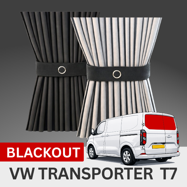 VW T7 Premium Blackout Curtain Kit - Barn Door Windows
