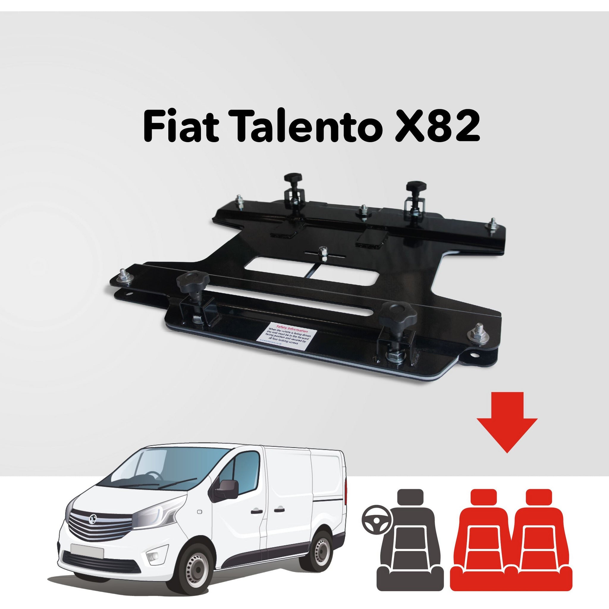 Kiravans X82 Fiat Talento 2016-2019 Double Passenger Seat Swivel (Right Hand Drive) Designed by Kiravans 