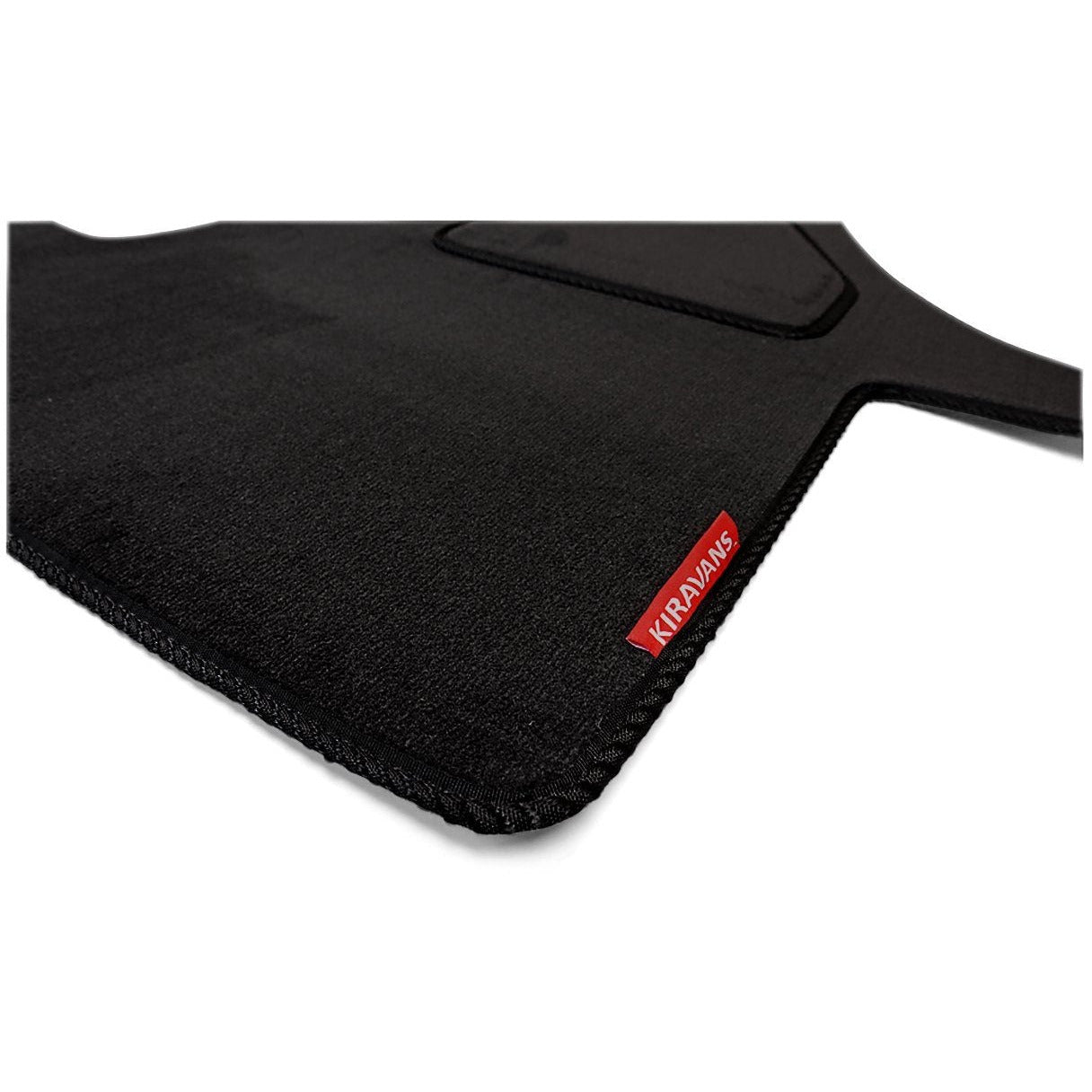 Cab Mat - For the VW T5/T6 Double Seat Swivel (Right Hand Drive) Designed by Kiravans Black with Black Trim