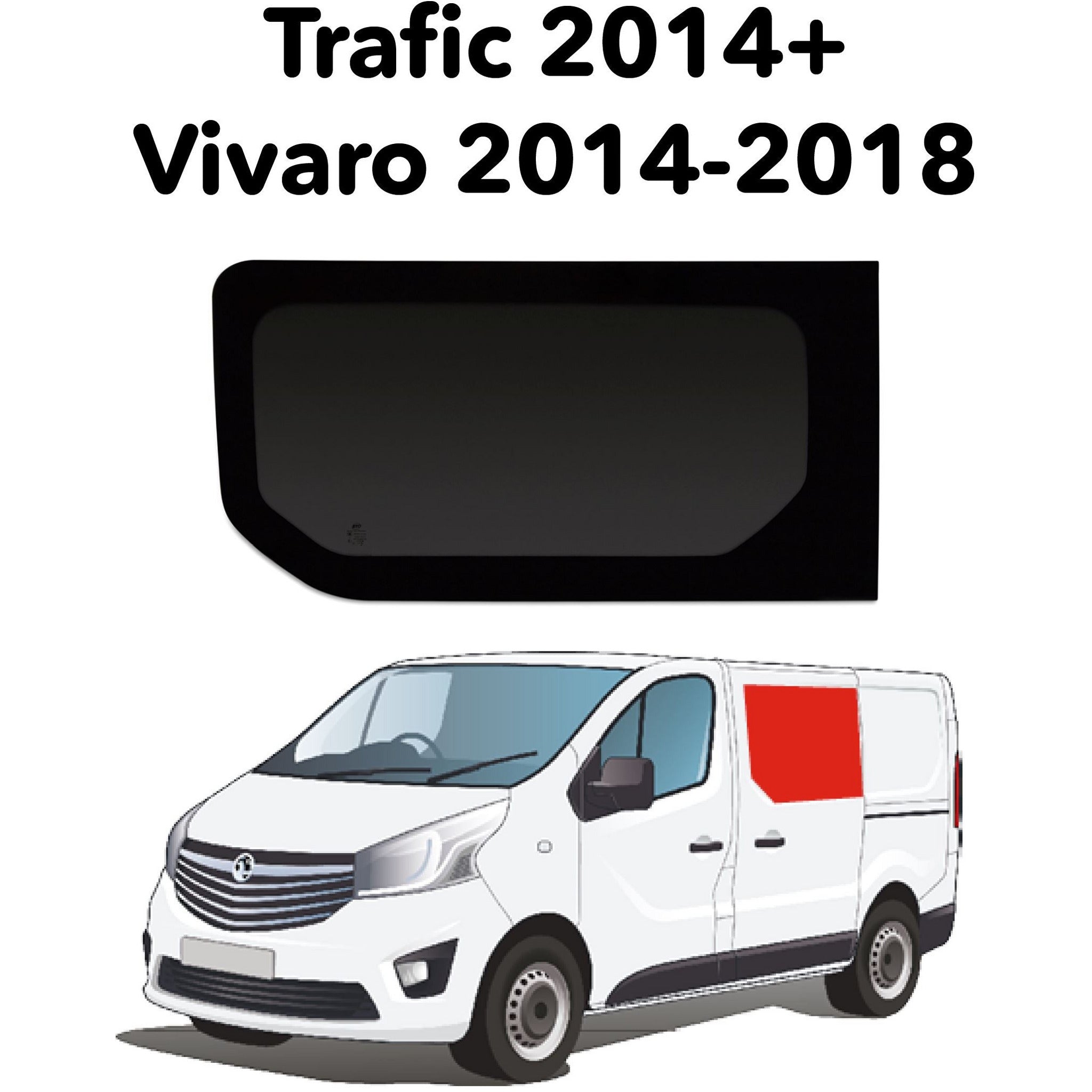 Left Fixed Window Trafic/Vivaro 2014-2018 Camper Glass by Kiravans 