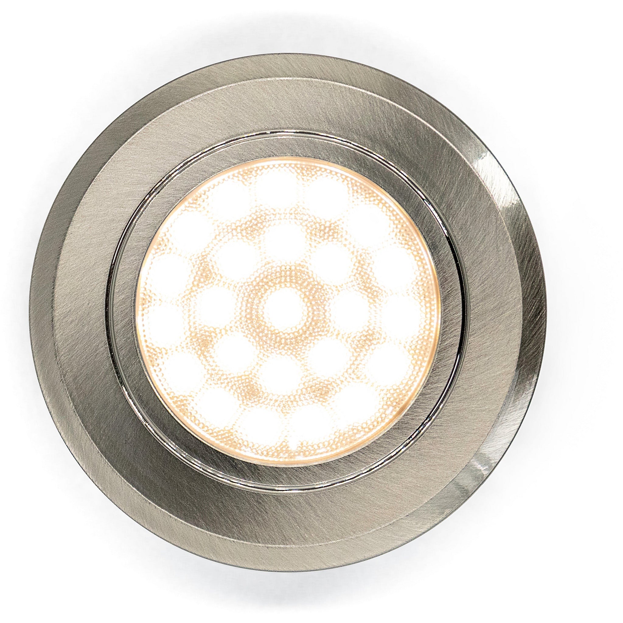 Brushed Nickel 3W 24 LED Recessed Light - Dimmable, Touch On/Off (Warm White) Kiravans 