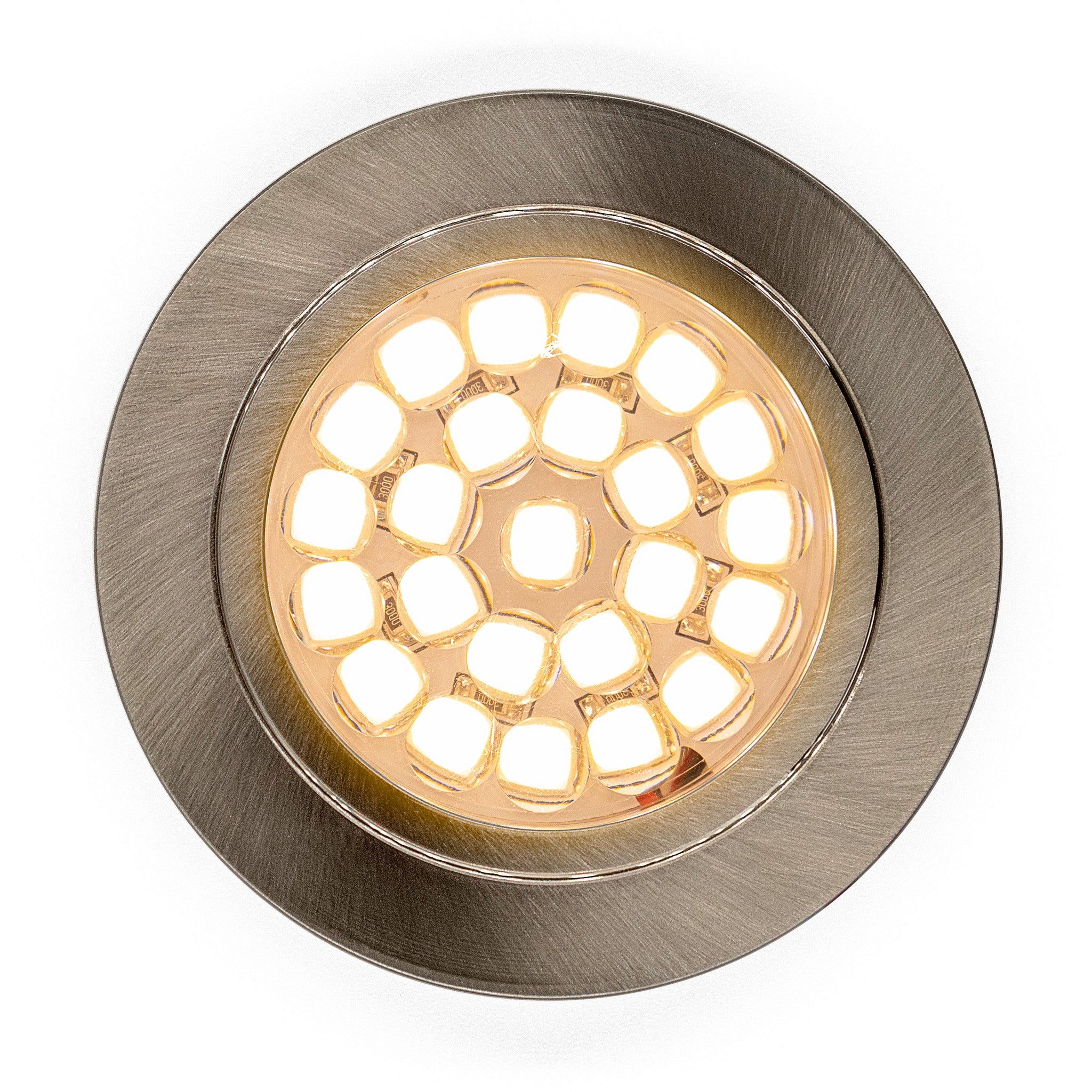 Brushed Nickel 2W 24 LED Recessed Light - Dimmable, Touch On/Off (Warm White) Kiravans