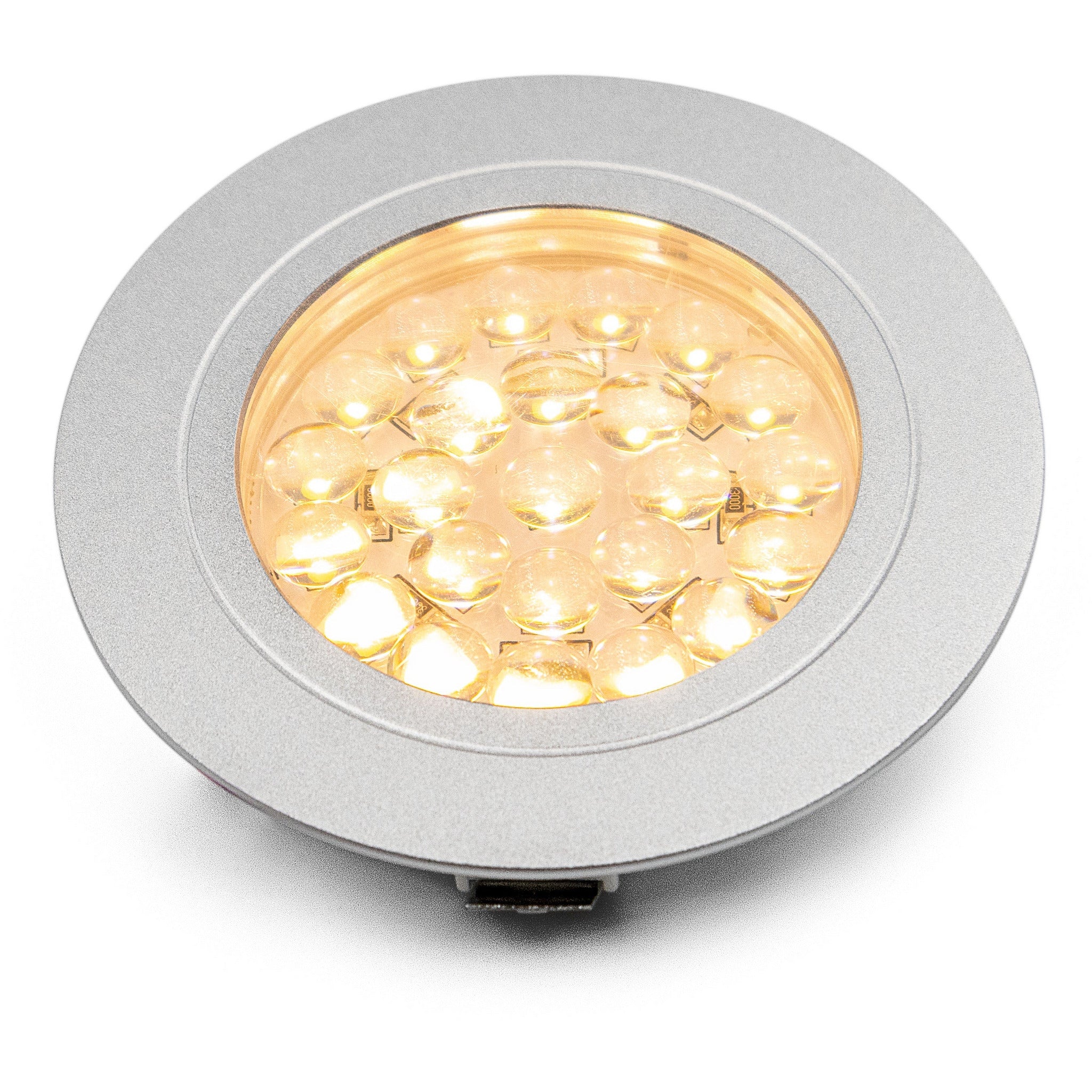 Silver 2W 24 LED Recessed Light - Dimmable, Touch On/Off (Warm White) Kiravans