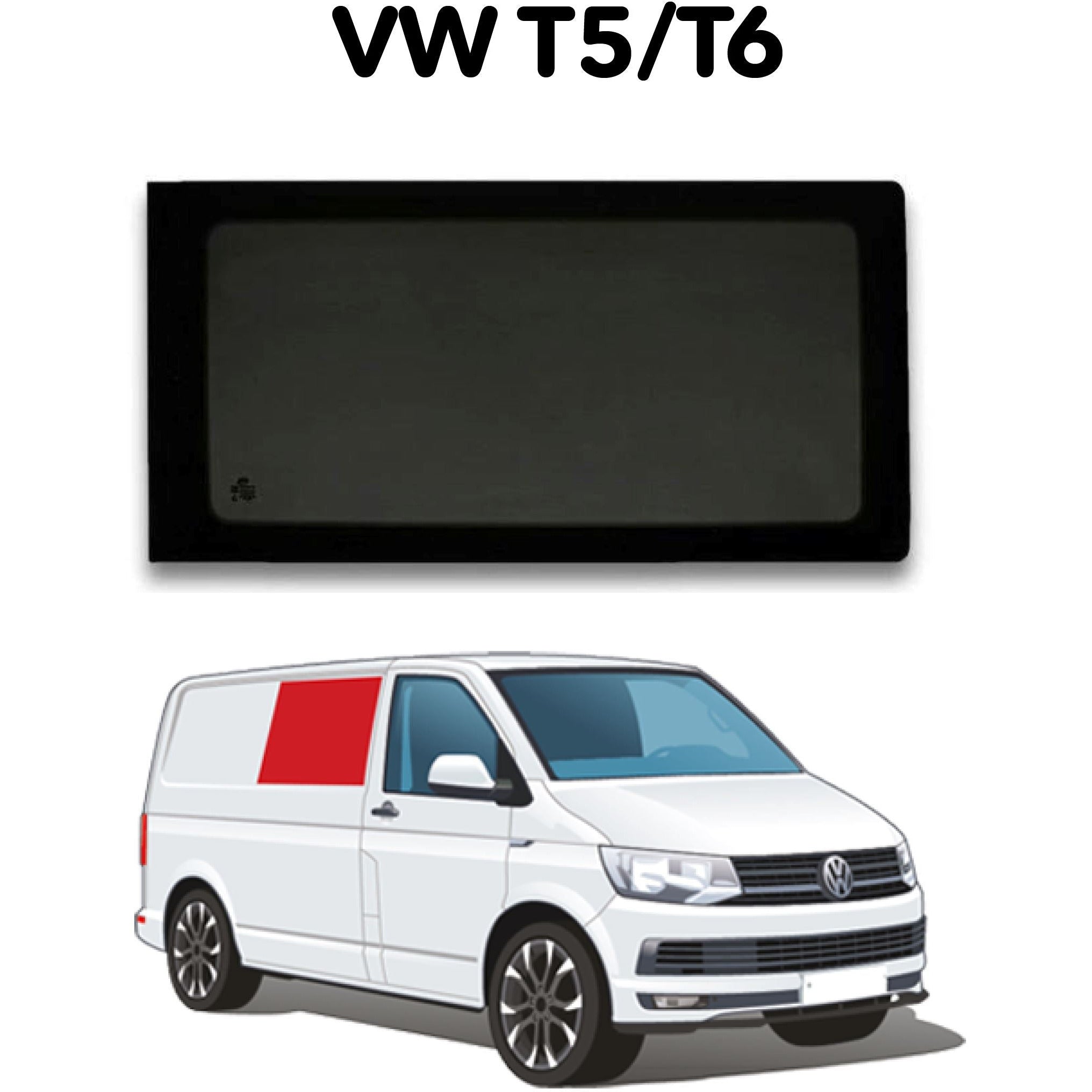 Right Fixed Window VW T5 / T6 - Non-sliding door Camper Glass by Kiravans 