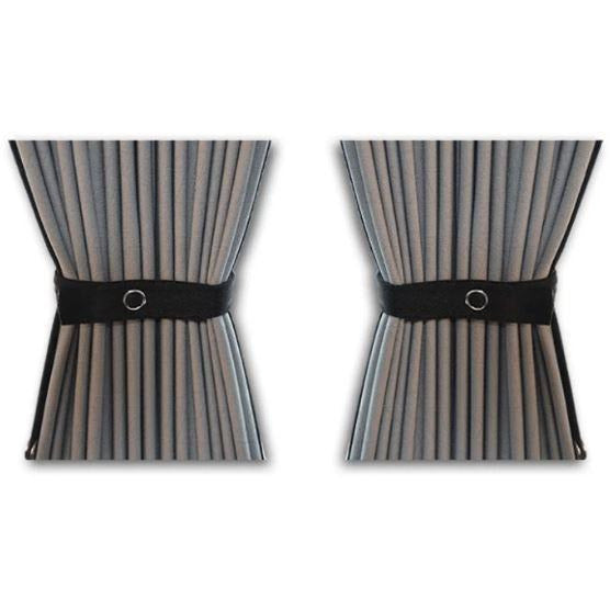 Universal Curtain Kit with 140mm Straight Rails Kiravans 52cm High Curtains Premium Blackout (Grey rails)