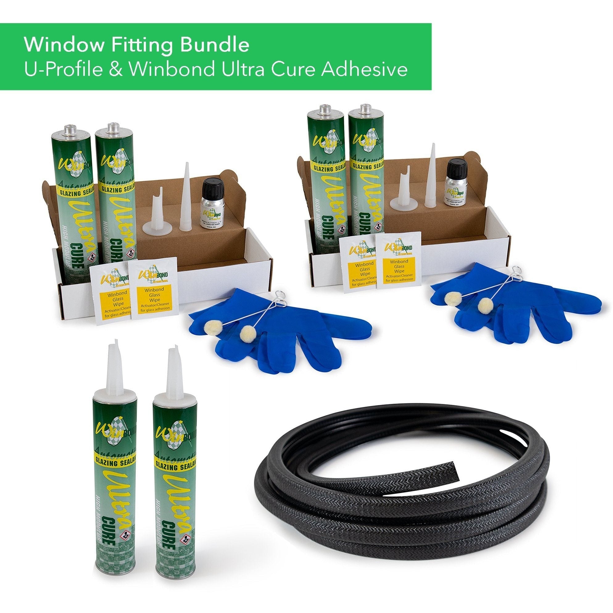 Ultra Cure Campervan Window Adhesive & U-Profile Edge Trim Bundle Kiravans