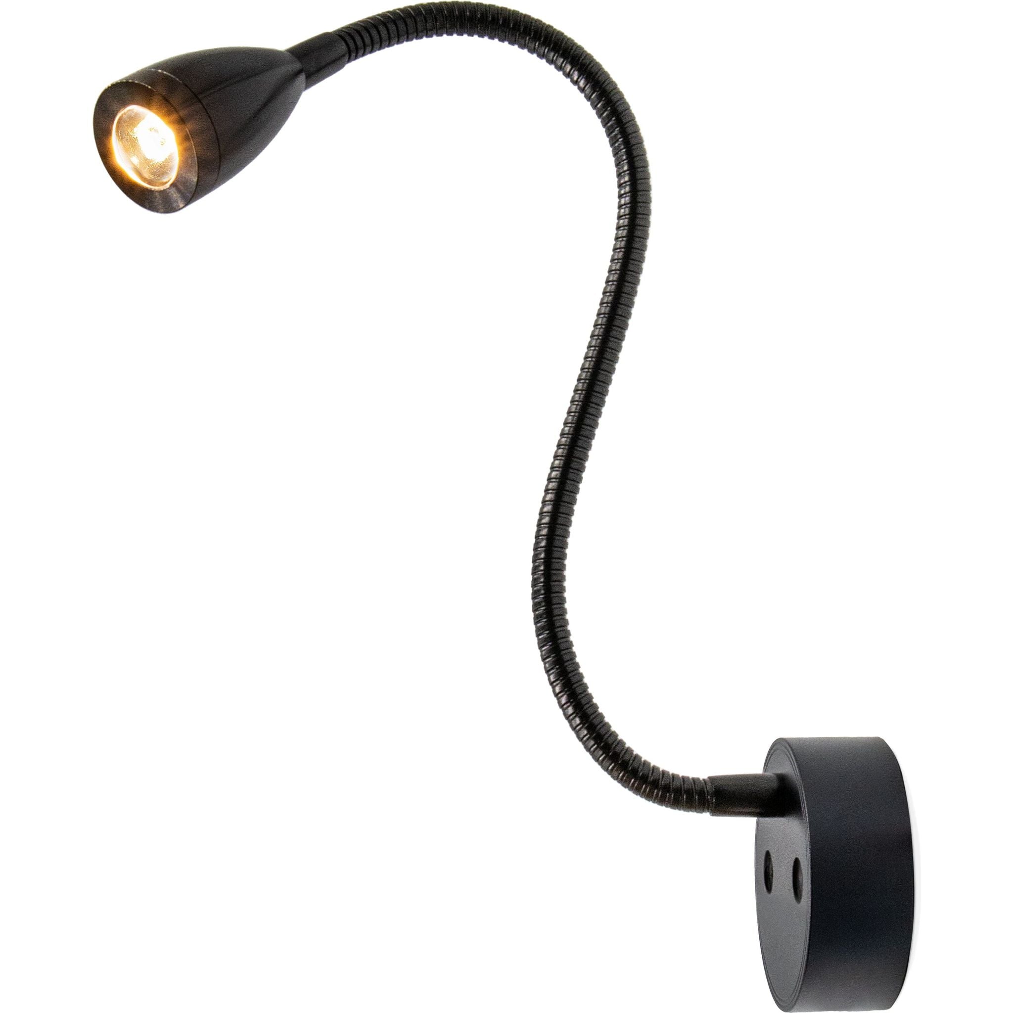 Black LED Cone Reading Lamp USB 300mm - Touch On/Off (Warm White) Kiravans