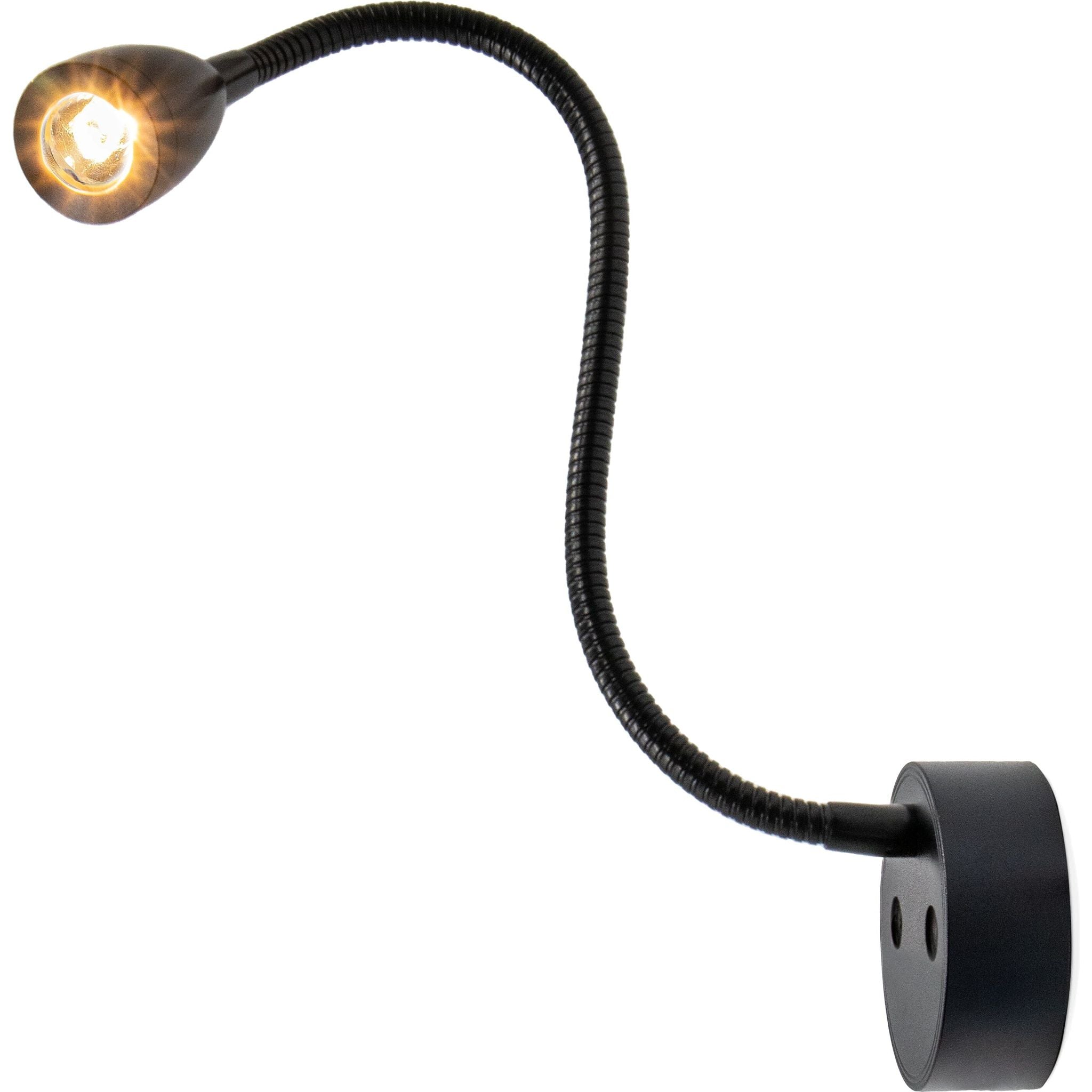Black LED Cone Reading Lamp USB 300mm - Touch On/Off (Warm White) Kiravans