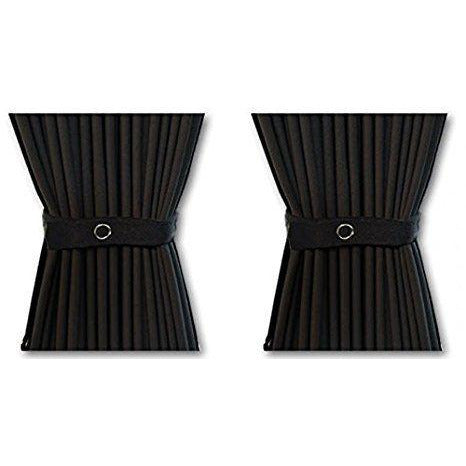 Curtain Set - 140cm Straight Rails & 52cm Curtain Height (Black)
