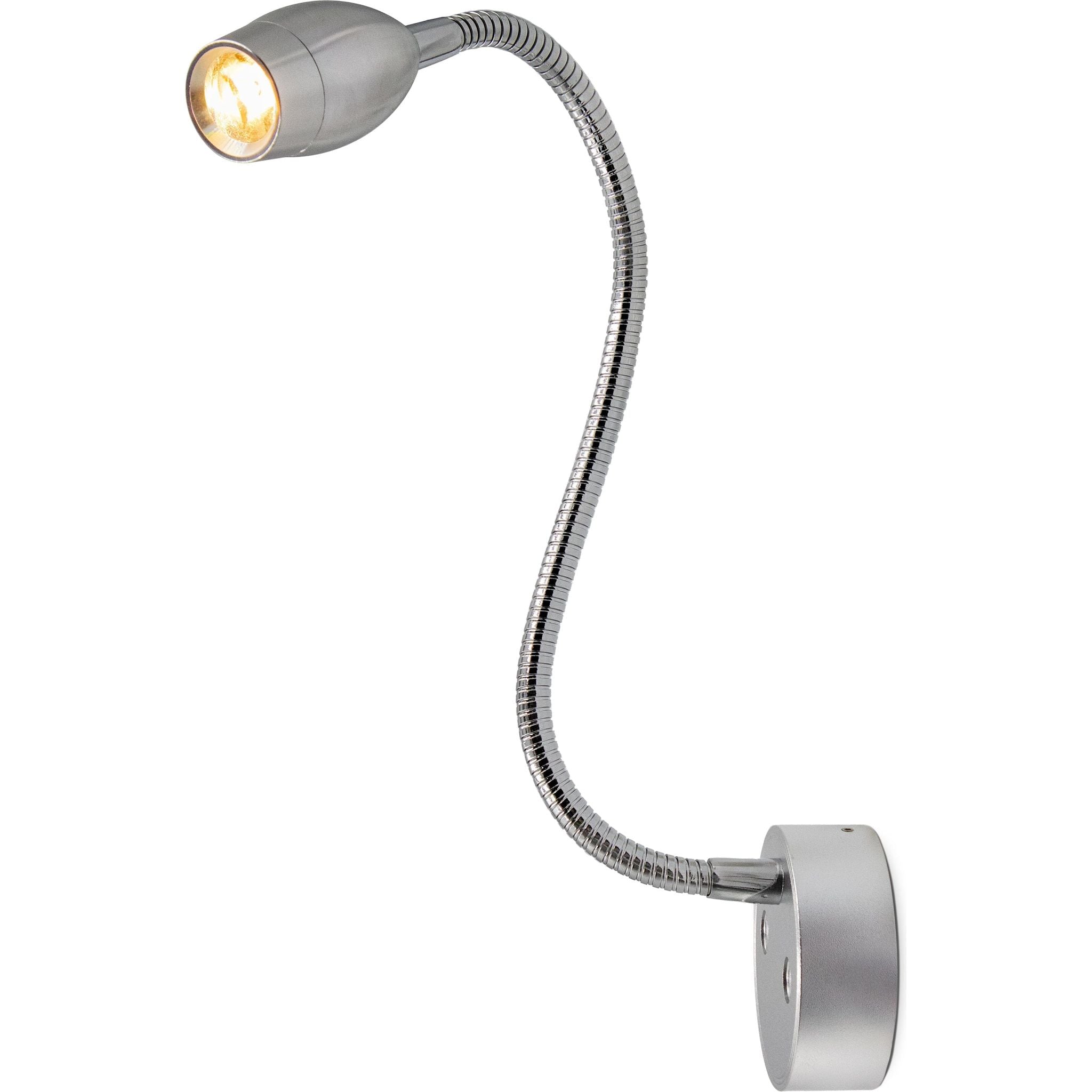 Silver LED Tulip Reading Lamp USB 300mm - Touch On/Off (Warm White) Kiravans