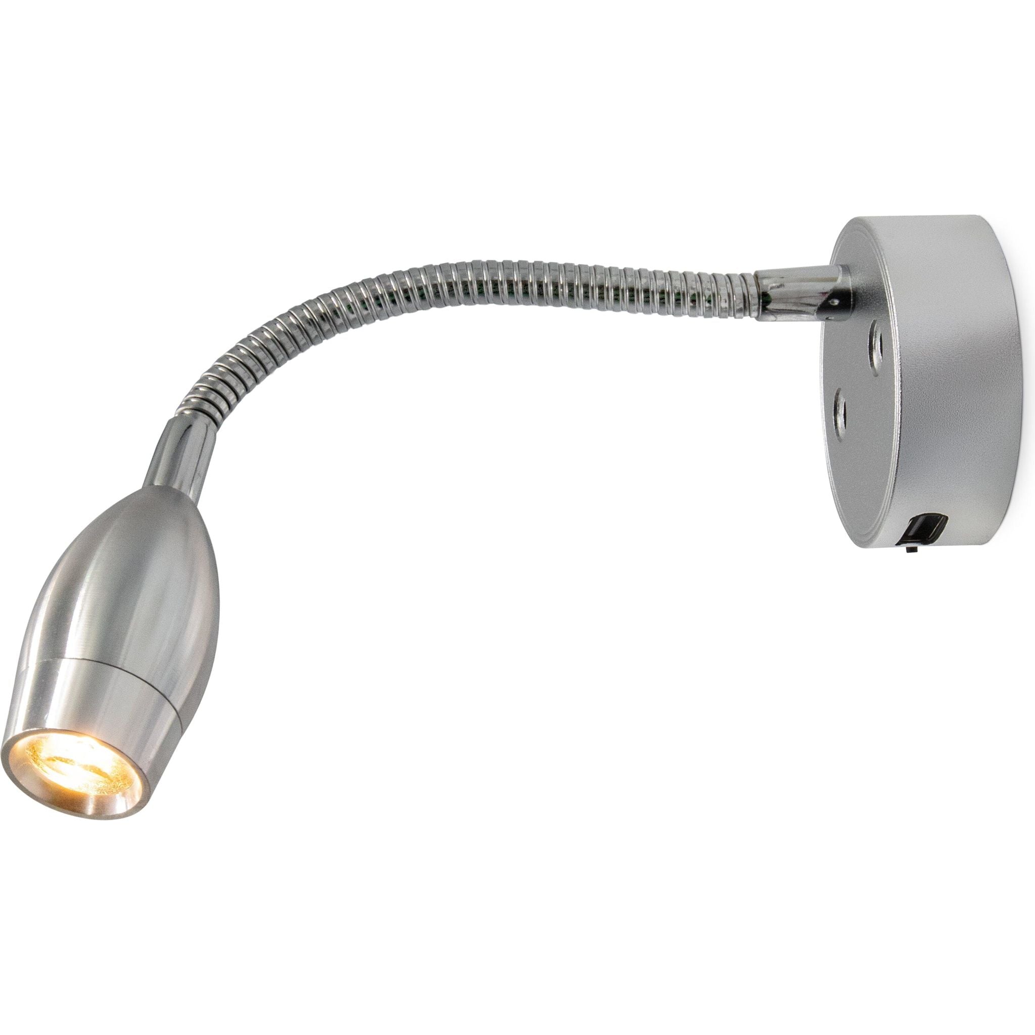 Silver LED Tulip Reading Lamp USB 150mm - Touch On/Off (Warm White) Kiravans