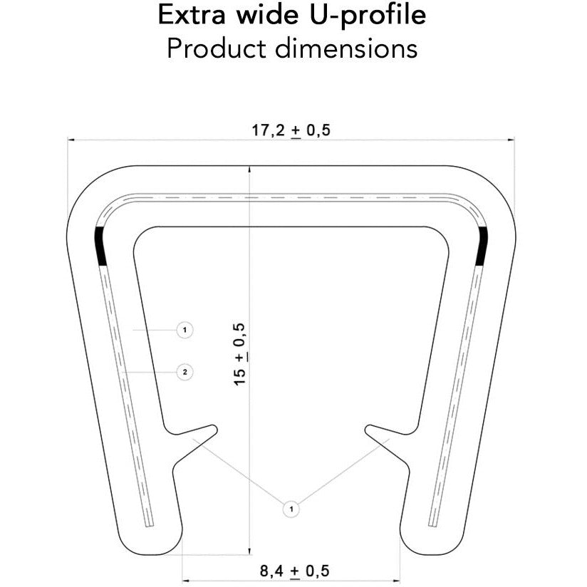 U-Profile Window Edge trim - Black (Per Metre) Kiravans 