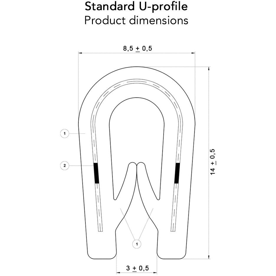 U-Profile Window Edge trim - Black (Per Metre) Kiravans
