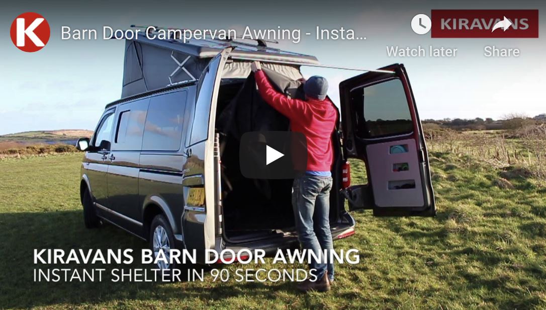 Kiravans Barn Door Campervan Awning - Instant Shelter from Sun, Wind and Rain!