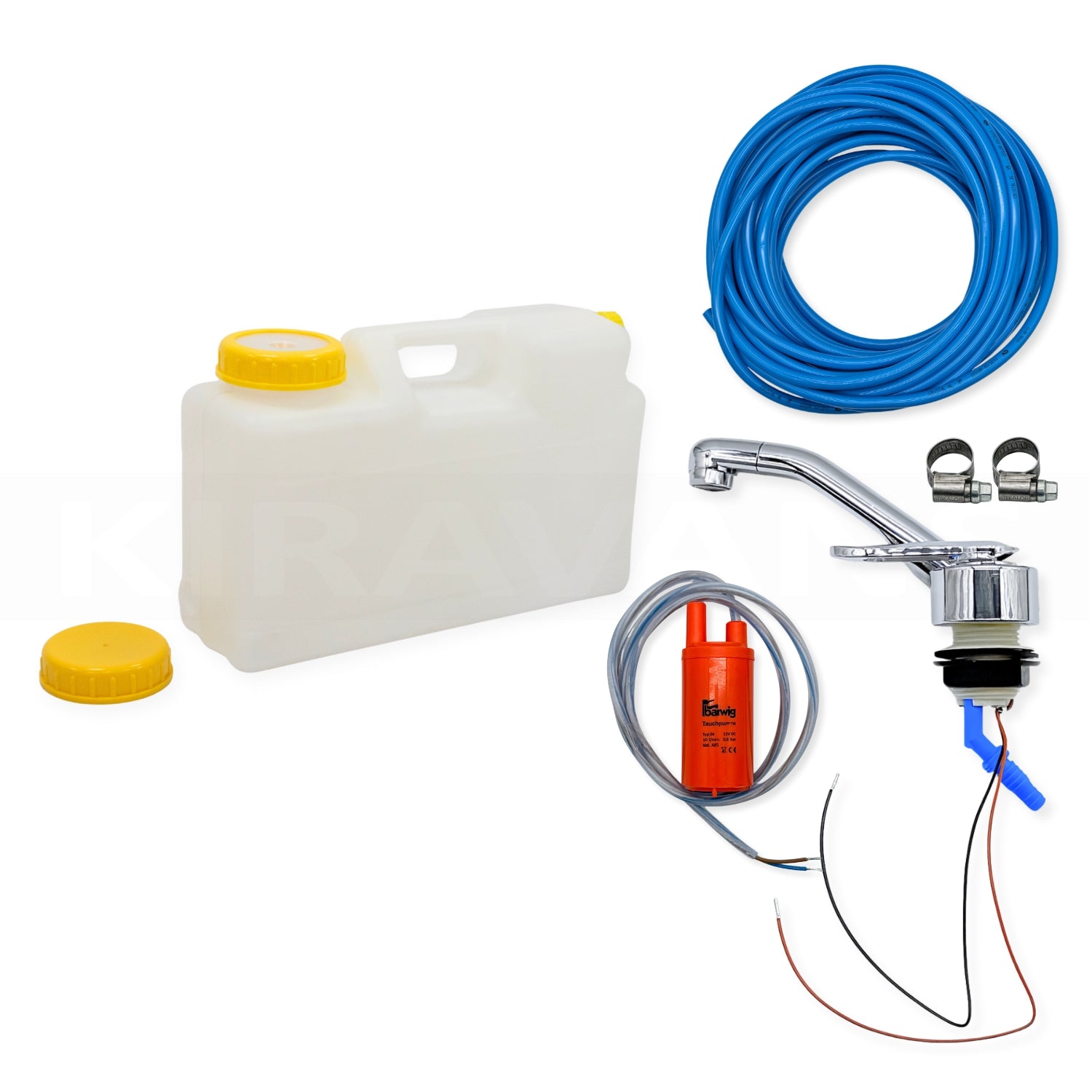 12 Litre Space Saving Campervan Water Container with Screw Top (Includes 2 Caps)