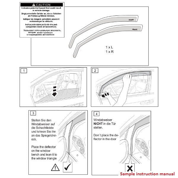Climair Wind Deflectors in Smoke Grey for VW Transporter T5 to T6.1, Vivaro, Transit Custom + More
