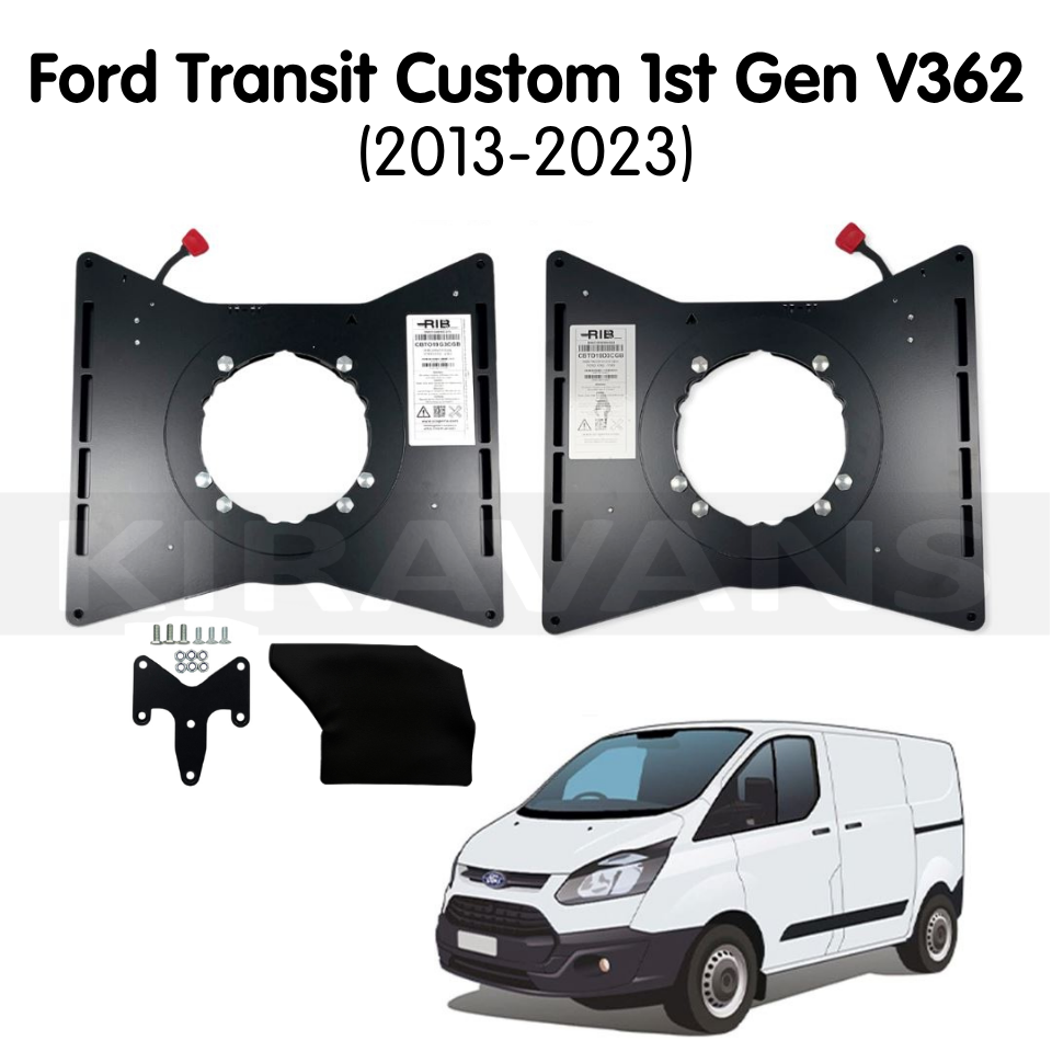 Ford Transit Custom 1st Gen V362 (2013-2023) RIB V3 Single Seat Swivel - DRIVER + PASSENGER (Includes Handbrake Kit + Cover)