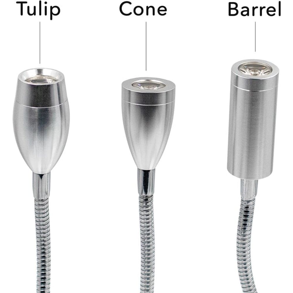 Black LED Barrel Reading Lamp USB 300mm - Touch On/Off (Warm White) Kiravans 
