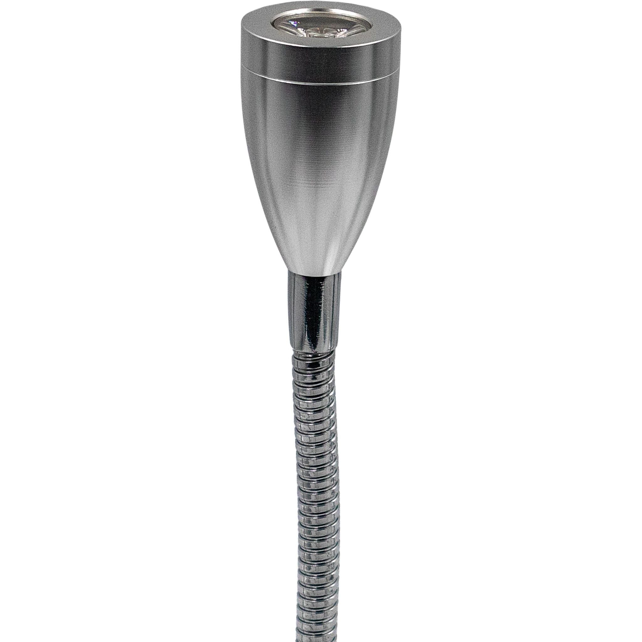 Silver LED Cone Reading Lamp USB 150mm - Touch On/Off (Warm White) Kiravans 