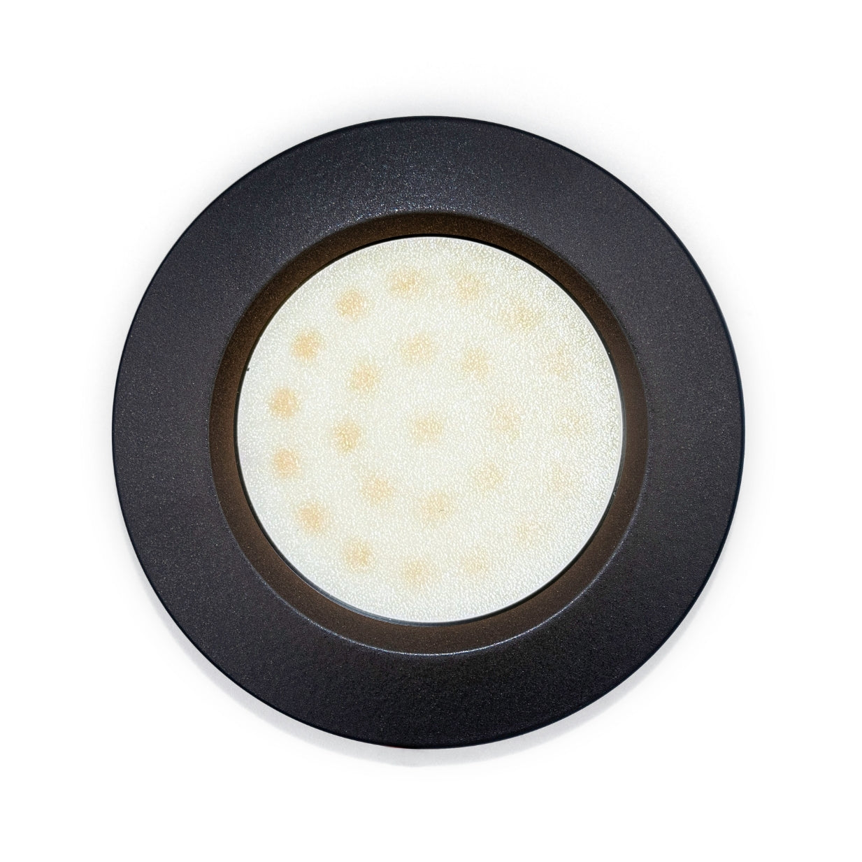 Black 3W 18 LED Recessed Downlight with Frosted Lens — Dimmable w/ Switch, Touch Control + Memory Function (Warm White)