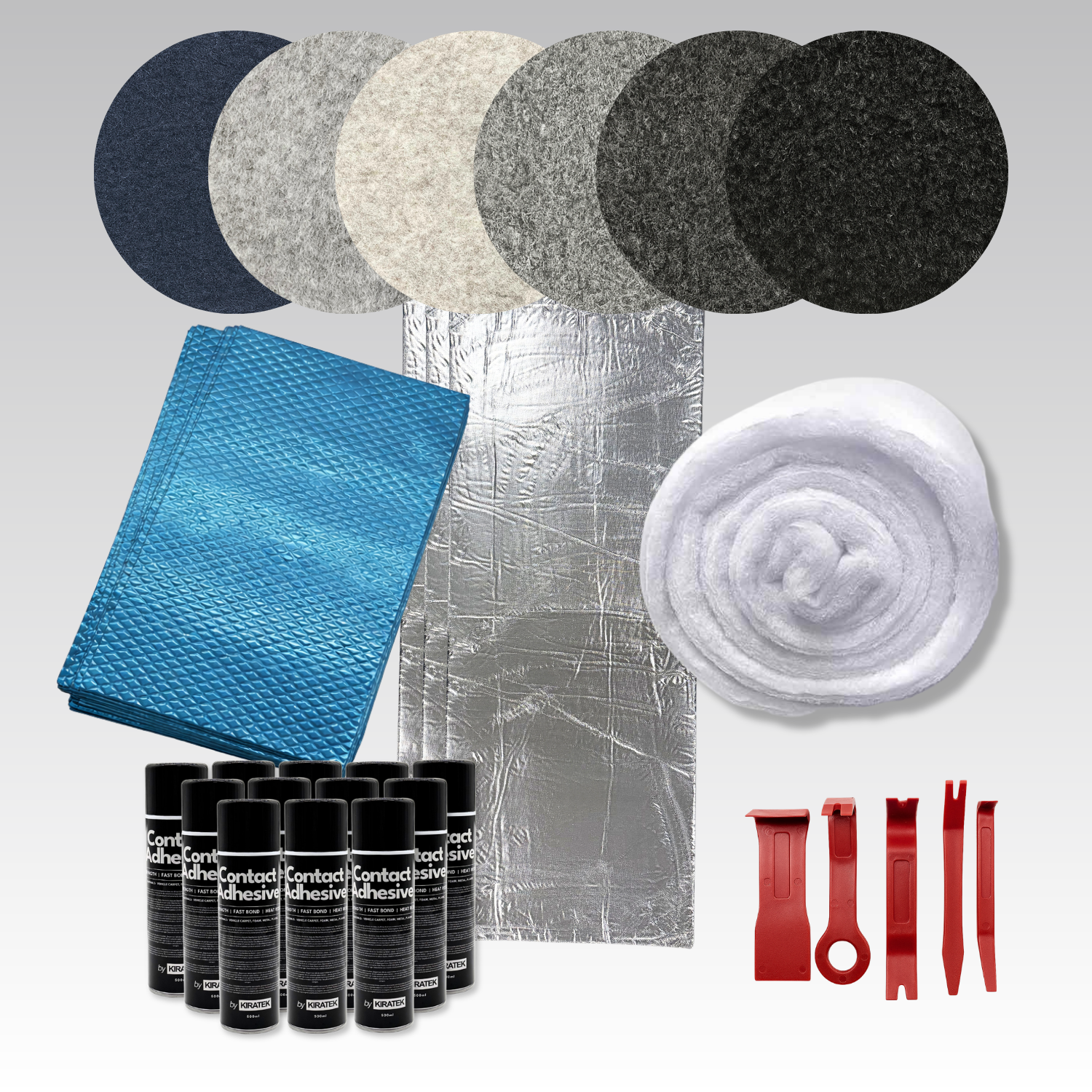 4-Way Stretch Campervan Lining & Insulation Bundle Kit - PREMIUM for Ford Transit Custom 2013-2023