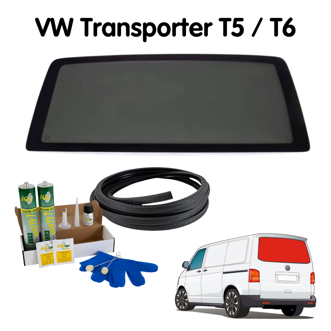 Tailgate Campervan Window + Fitting Kit for VW Transporter T5 to T6.1 (2003-2024)