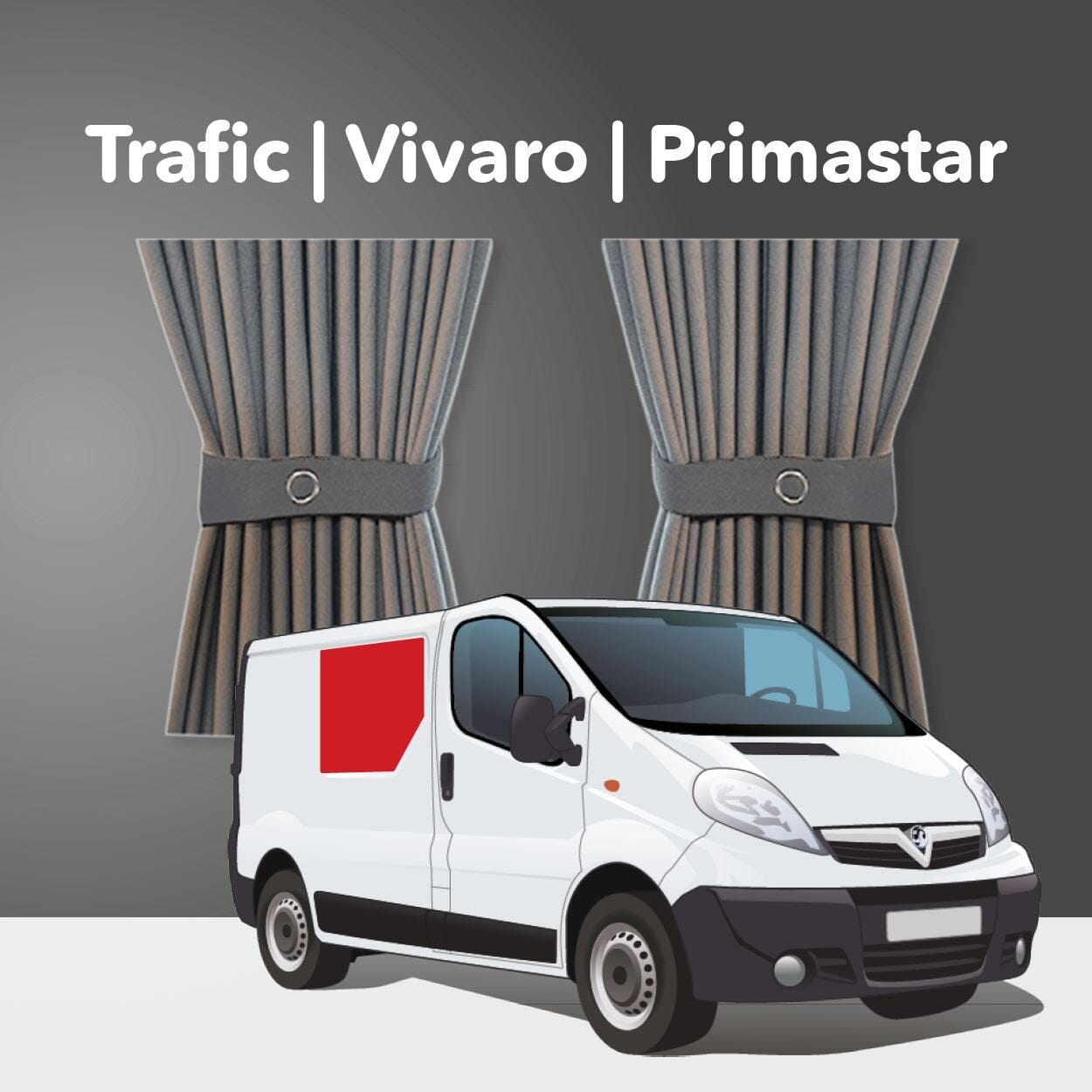 Trafic / Vivaro / Primastar X83 2001-2014 Curtain Kit - Right Centre Non-Sliding Door (Standard Grey) CAT_D Kiravans 