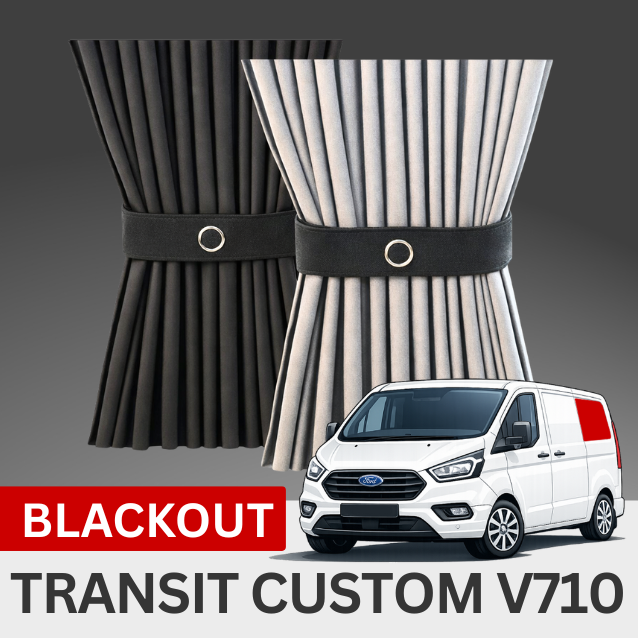 Ford Transit Custom V710 Premium Blackout Curtain Kit - Left Rear Quarter Window