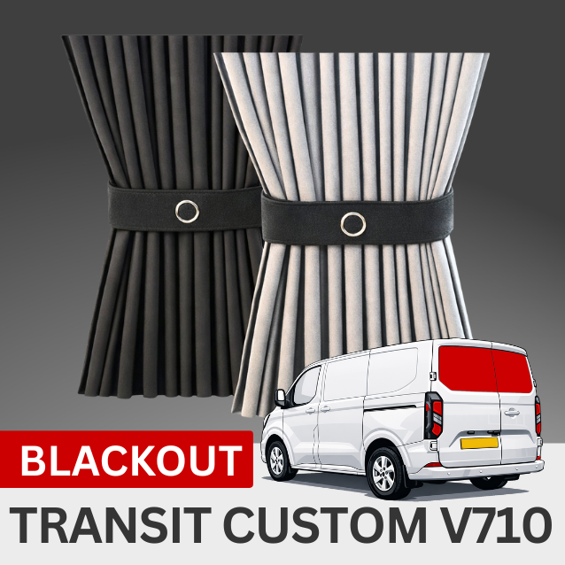 Ford Transit Custom V710 Premium Blackout Curtain Kit - Barn Door Windows