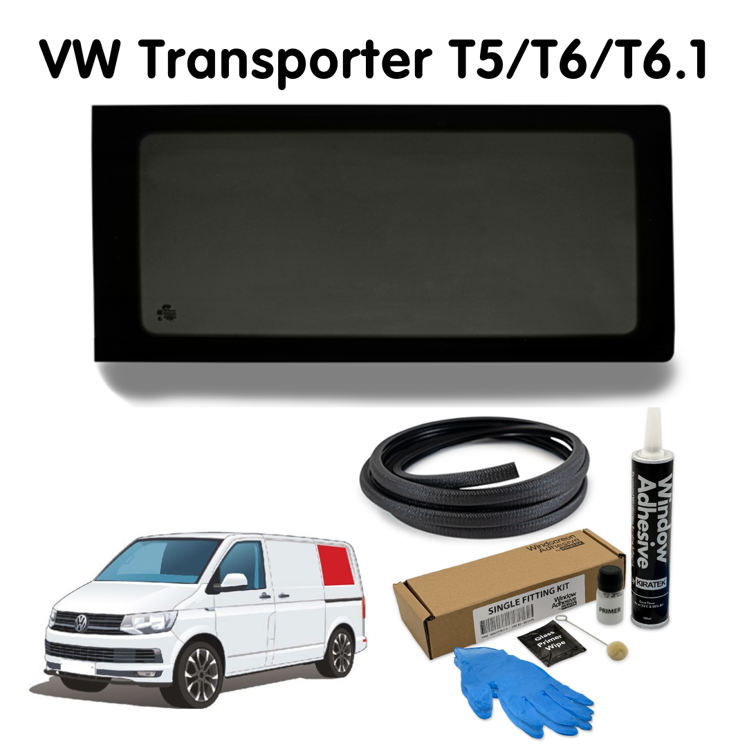 Left Rear Quarter Window + Fitting Kit for VW Transporter T5 to T6.1 (2003-2024)