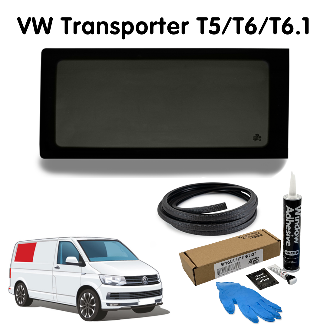 Right Rear Quarter Window + Fitting Kit for VW Transporter T5 to T6.1 (2003-2024)