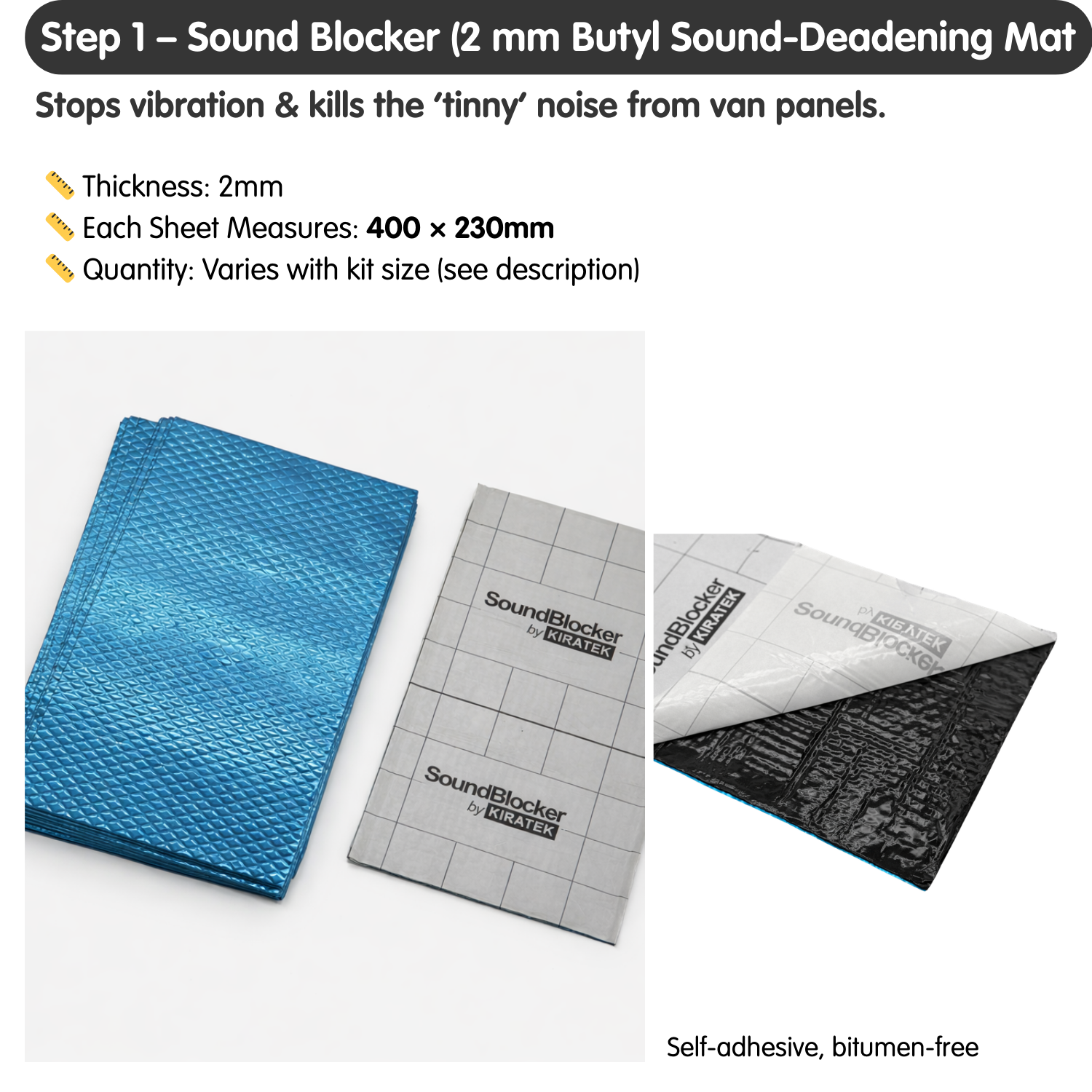Van Insulation Kit – Sound Deadening, Thermal Foam, Thermal Fill & Underfloor for Ultimate Warmth