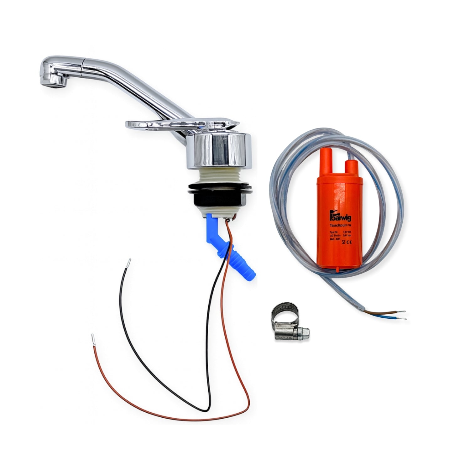 Fresh Water Installation Kit for Campervan Plumbing - Tap, Pump, Hose & Clips *Arriving Jan 2026*