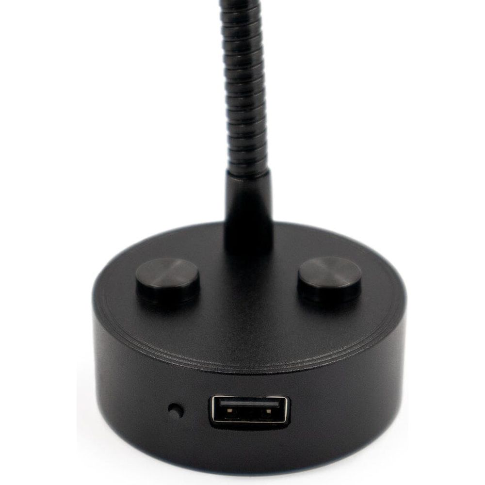 Black LED Cone Reading Lamp USB 300mm - Touch On/Off (Warm White) Kiravans 