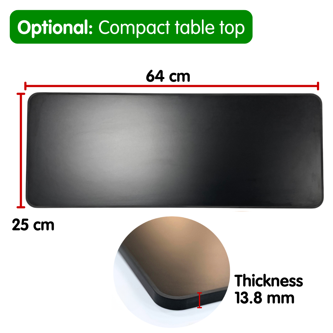 Kiravans Campervan Table Top in Black (Compact or Medium Size)