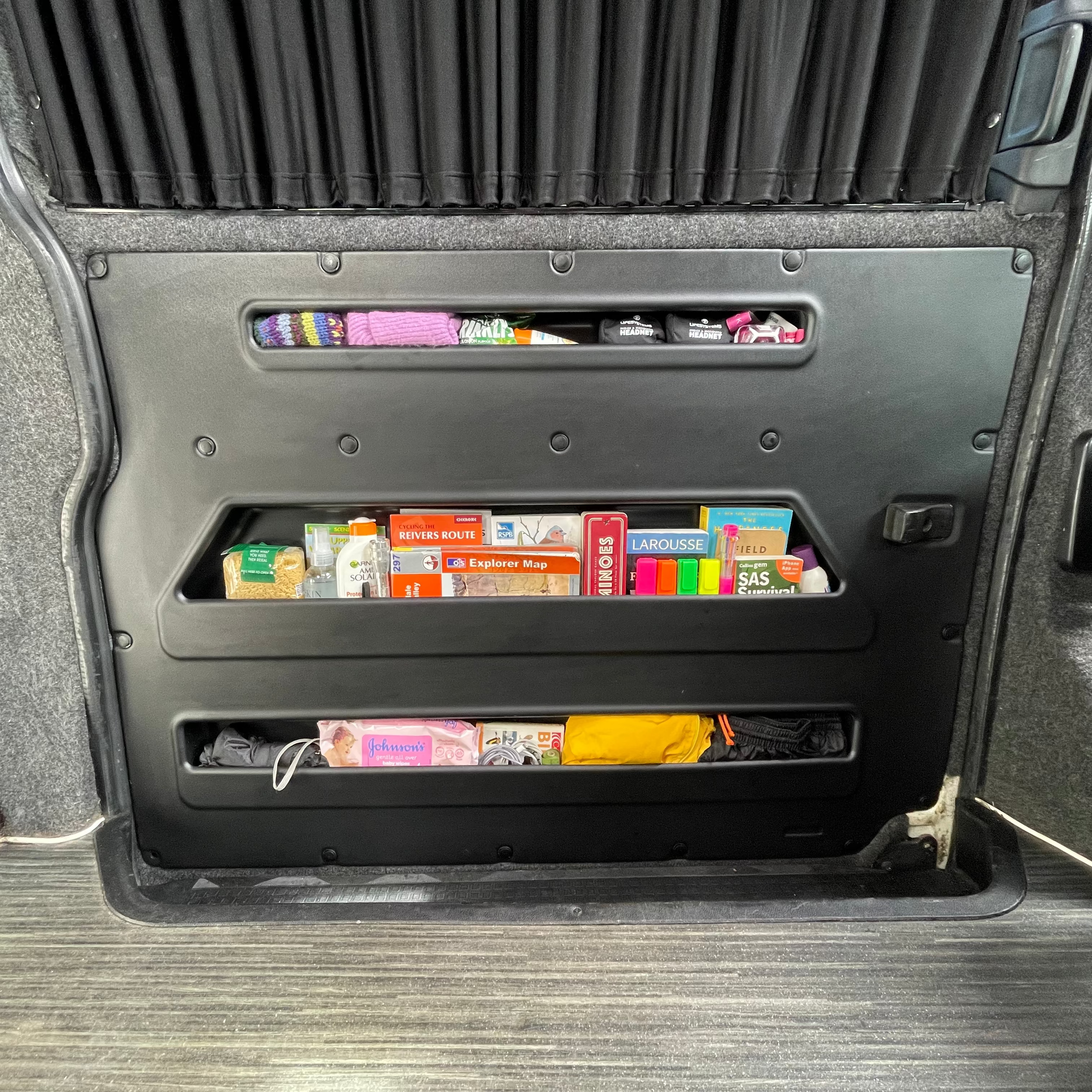 VW T4 Sliding Door Storage Pocket (Black) | Kiravans DoorStore