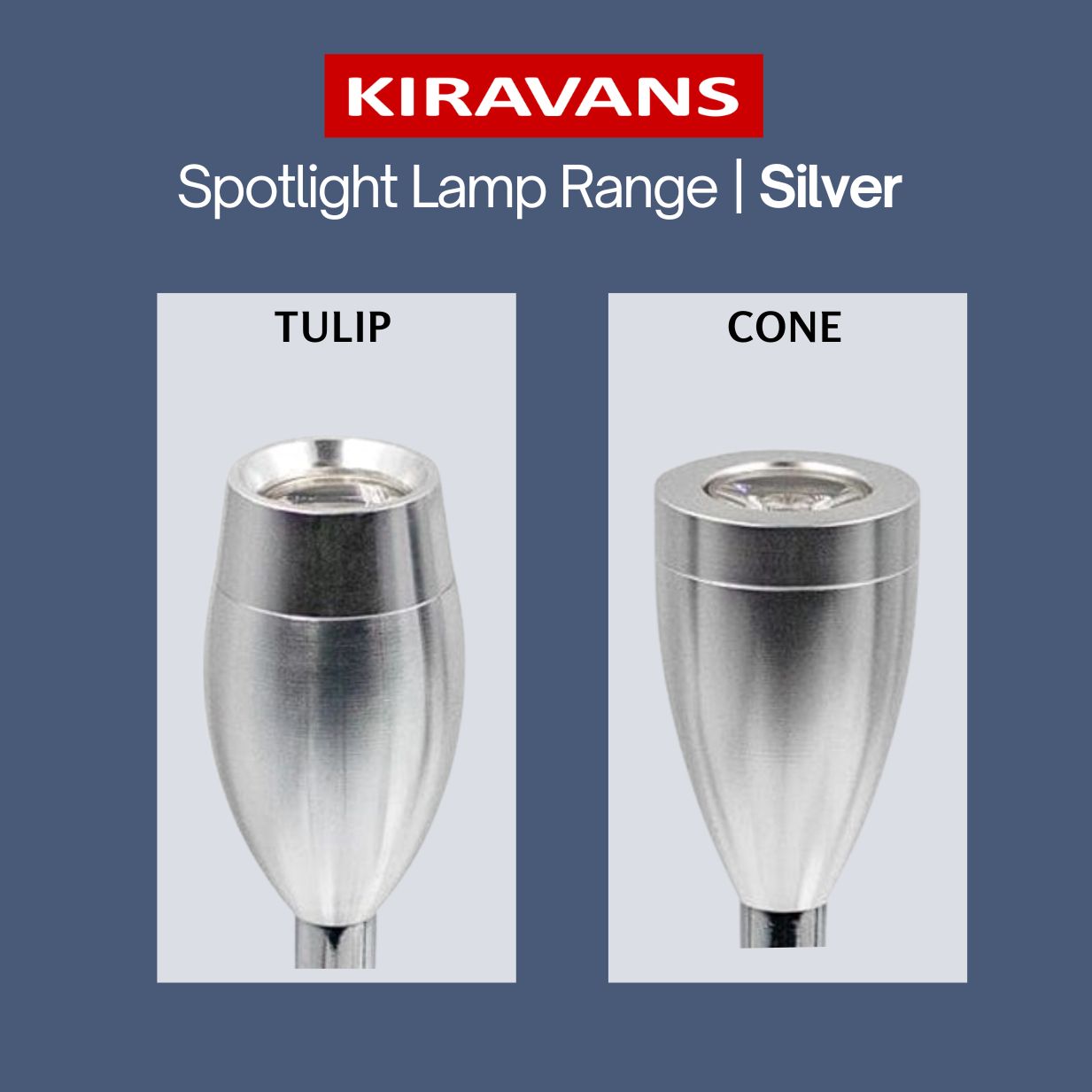 Silver LED Tulip Spotlight with USB — Dimmable, Touch Control (Warm White)