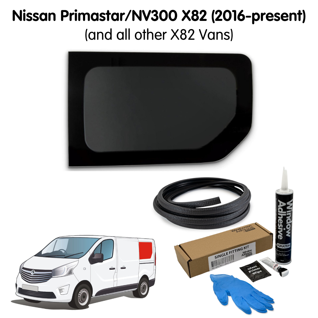 Left Rear Quarter Window + Fitting Kit for Nissan Primastar / NV300 X82 (2016 - present) & Other X82 Vans