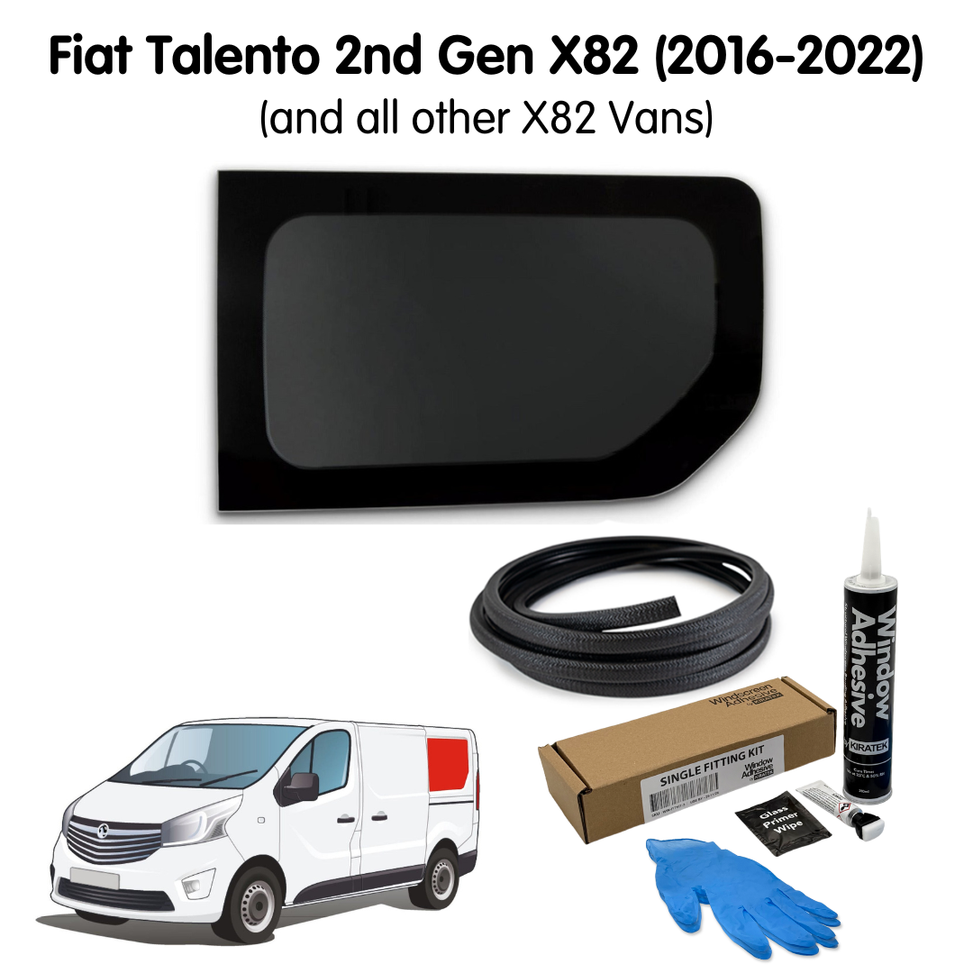 Left Rear Quarter Window + Fitting Kit for Fiat Talento 2nd Gen X82 (2016-2022) & Other X82 Vans