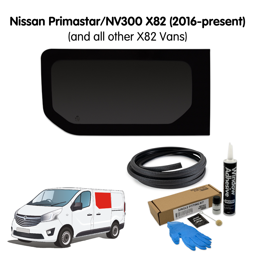 Left Fixed Window + Fitting Kit for Nissan Primastar / NV300 X82 (2016 - present) & Other X82 Vans