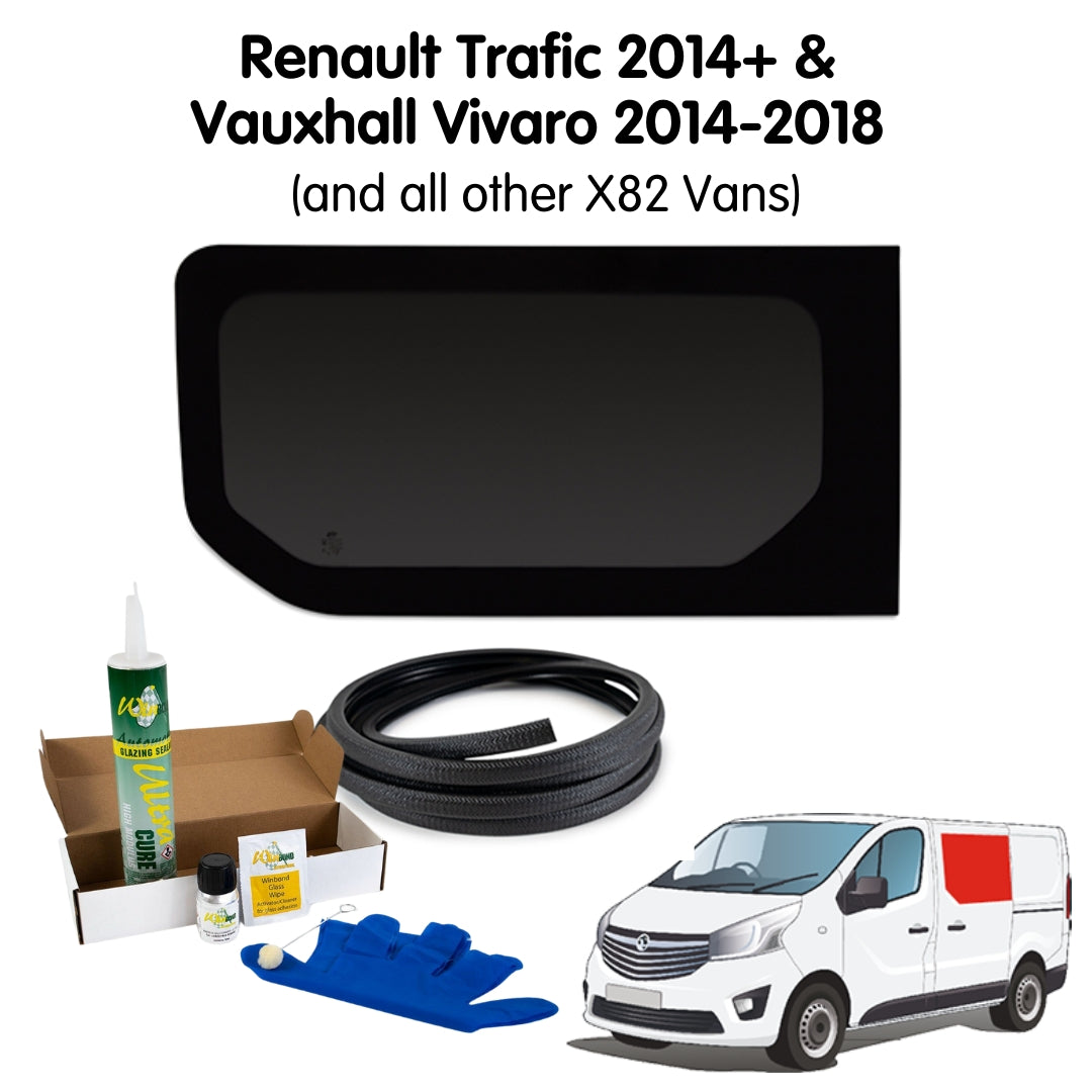 Left Fixed Window + Fitting Kit for Vauxhall Vivaro (2014-2018), Renault Trafic (2014 - Present) & Other X82 Vans