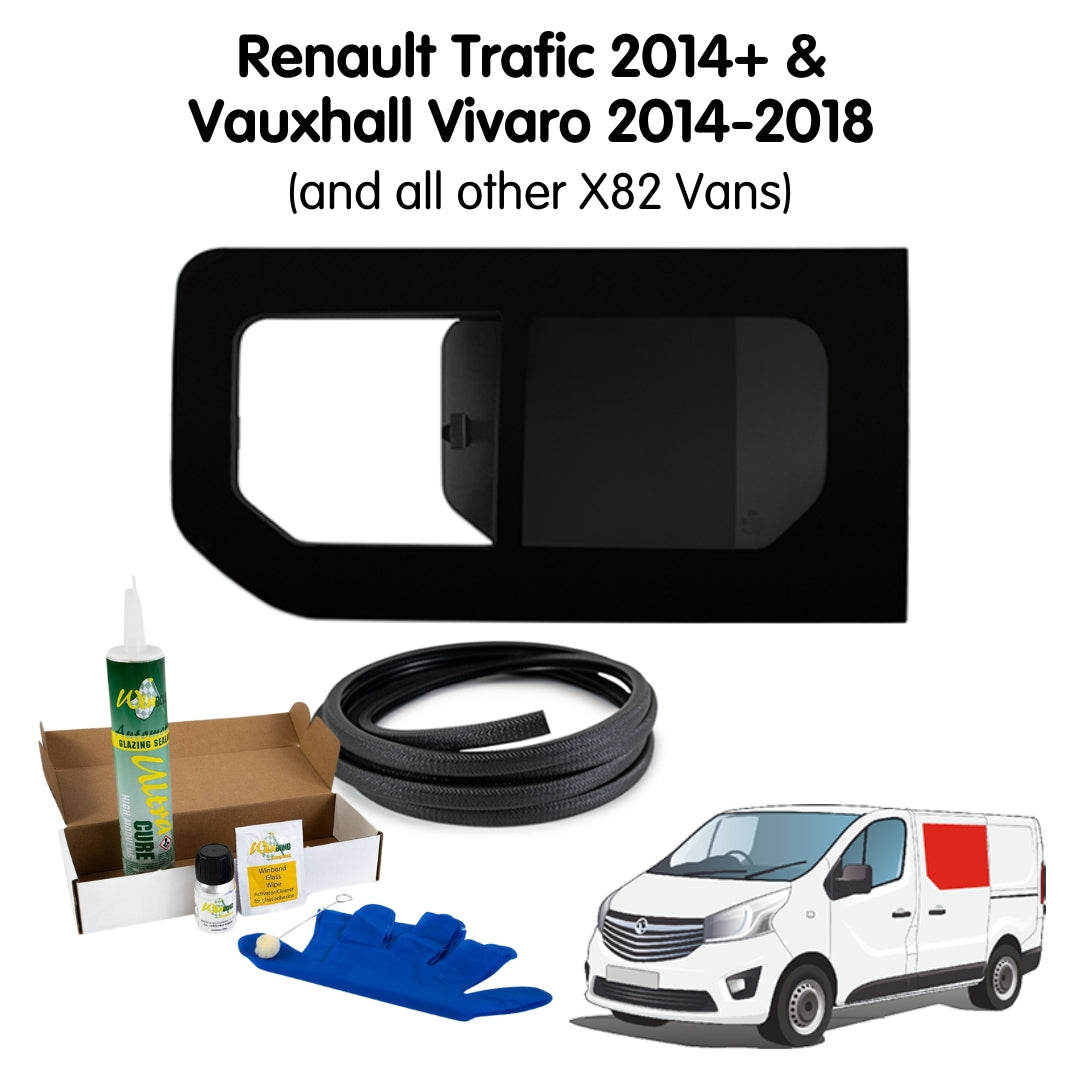 Left Opening Window + Fitting Kit for Vauxhall Vivaro (2014-2018), Renault Trafic (2014 - Present) & Other X82 Vans
