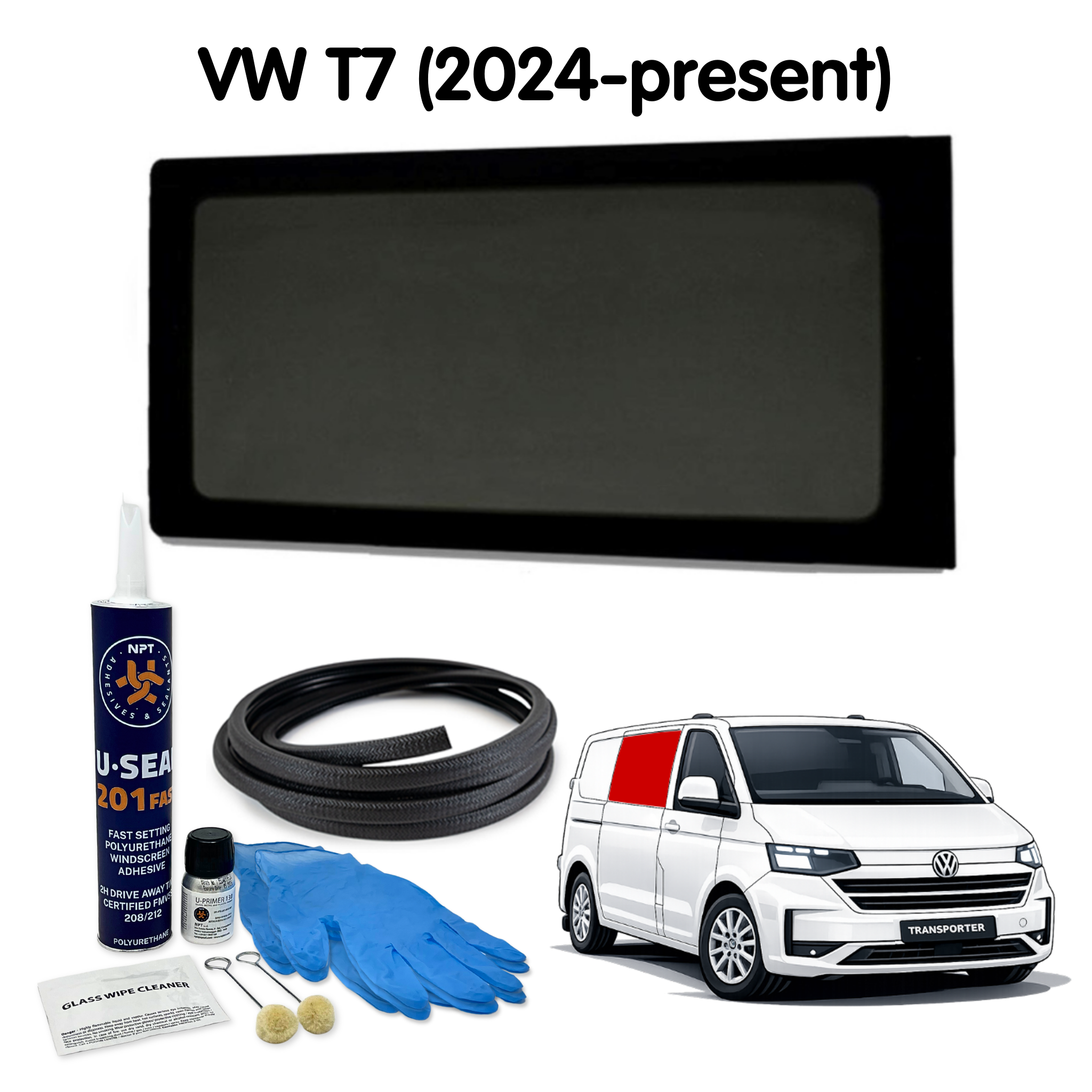 Right Fixed Window + Fitting Kit for VW Transporter T7 (2024-present)