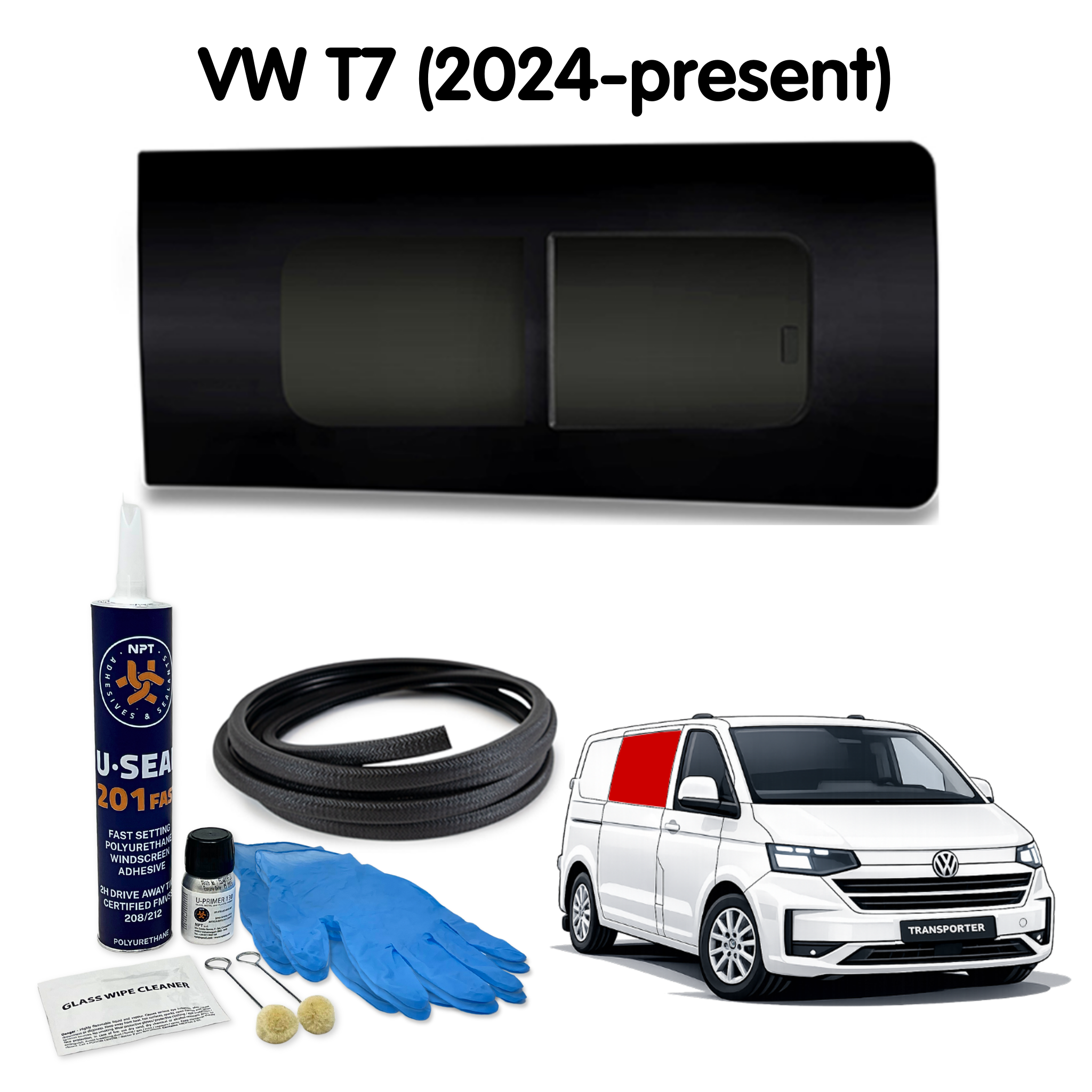 Right Opening Window + Fitting Kit for VW Transporter T7 (2024-present)